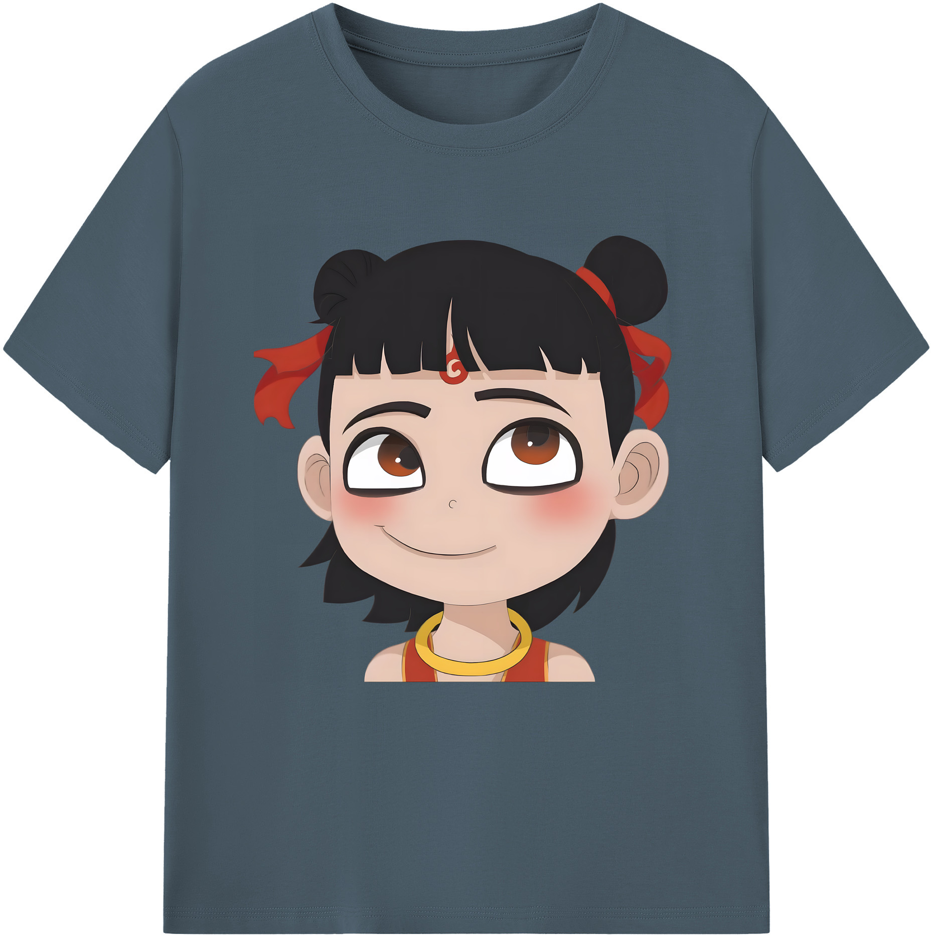 （画像用） Ne Zha 2 ナタ 魔童の大暴れ 綿100％半袖Tシャツ（フロントプリント）
